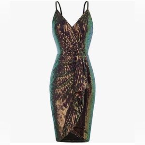 NWT ‘BLACK RAINBOW’ SEQUIN DRESS-S